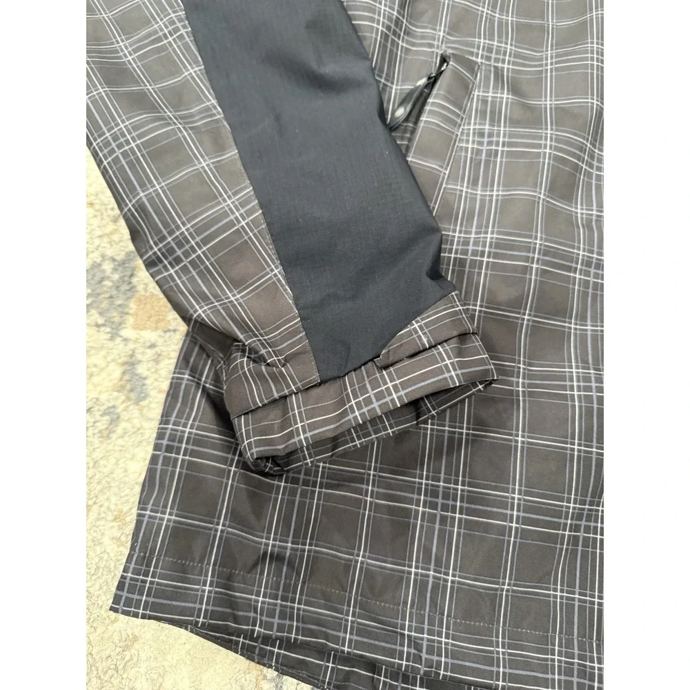 SUNICE TYPHOON Gray Black Plaid Poly Golf Full Zip Jacket‎ Size Medium